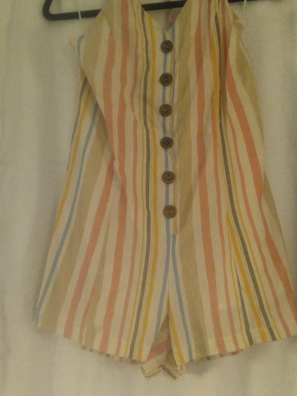Striped Button-Front Women’s Bermuda Shorts in Pastel Multi